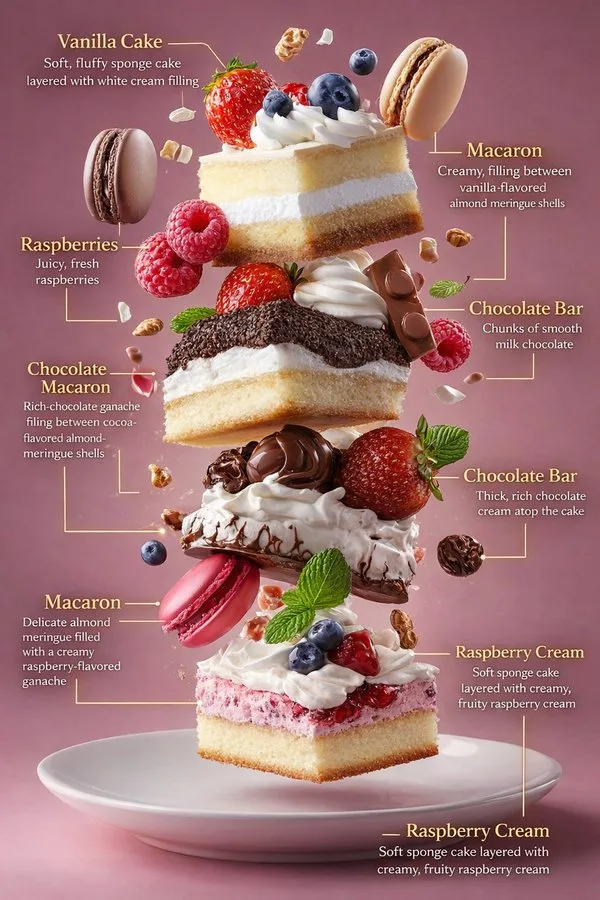 Floating gold cake tower — After