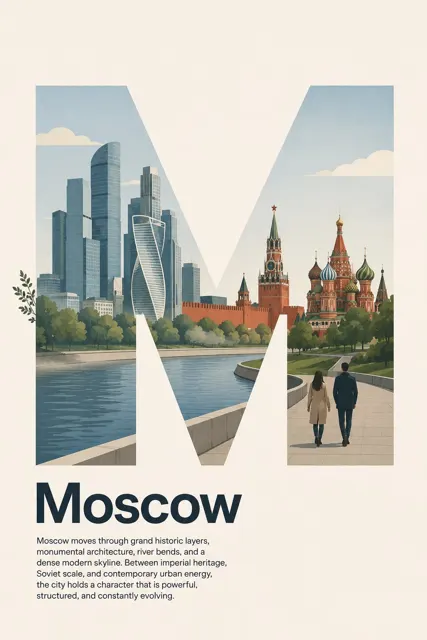 Swiss style moscow poster design