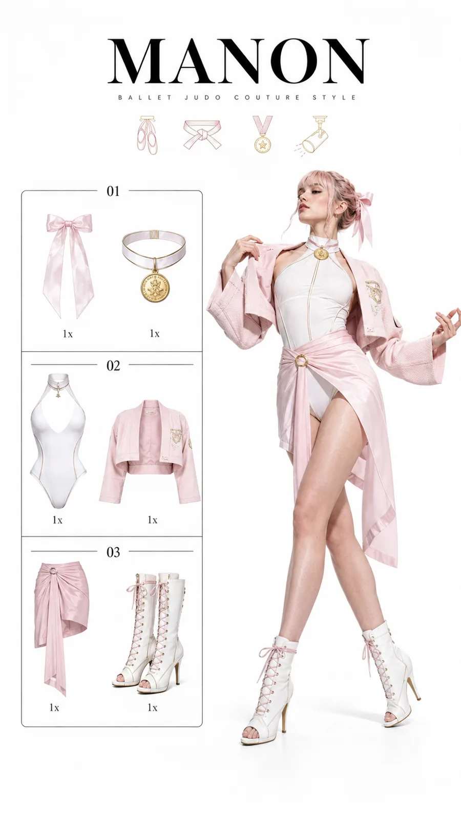 Manon fashionable ballet judo cosplay — After