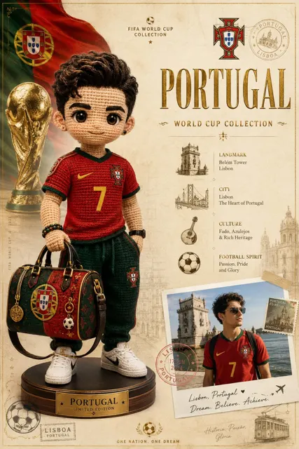 Luxury world cup crochet doll poster
