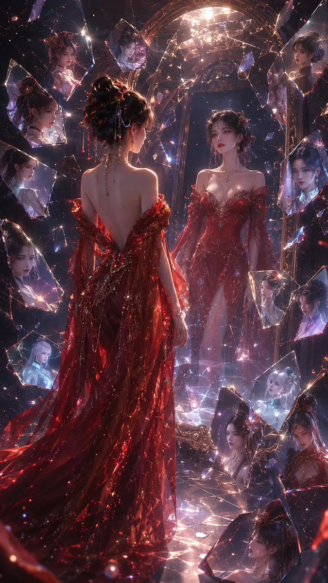 Vertical oriental dreamy beauty illustration — Sonra