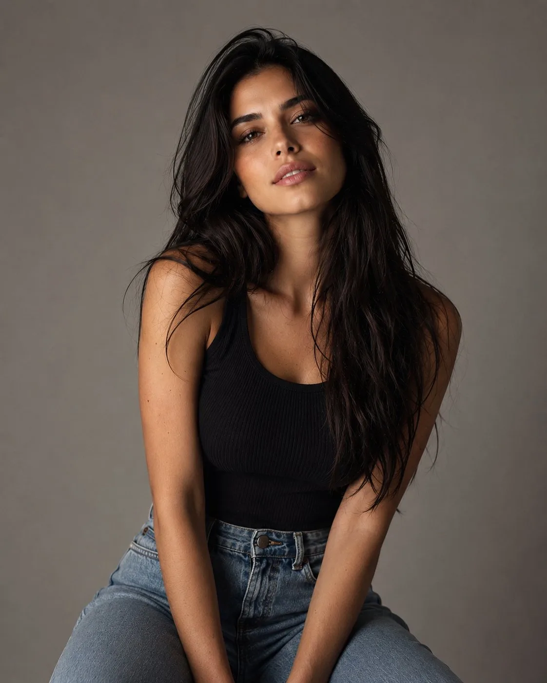 Photorealistic luxury studio portuguese woman fashion photography — Sonra