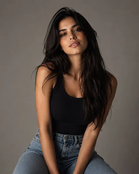 Photorealistic luxury studio portuguese woman fashion photography