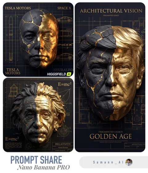 Fractured gold mask