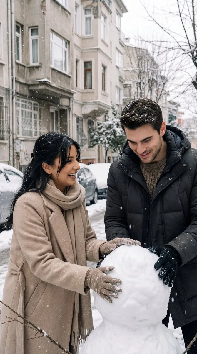 Istanbul snowman pure love — After