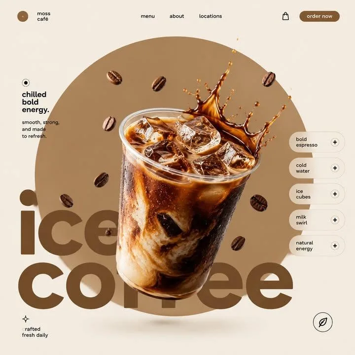 Matcha latte modern minimalist food advertising design — After