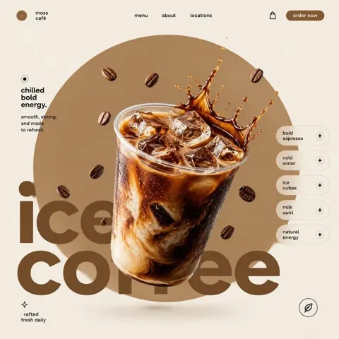 Matcha latte modern minimalist food advertising design
