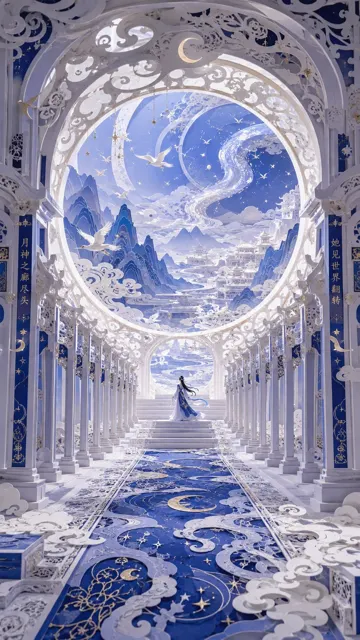 Modern oriental female dreamscape 3d papercut art