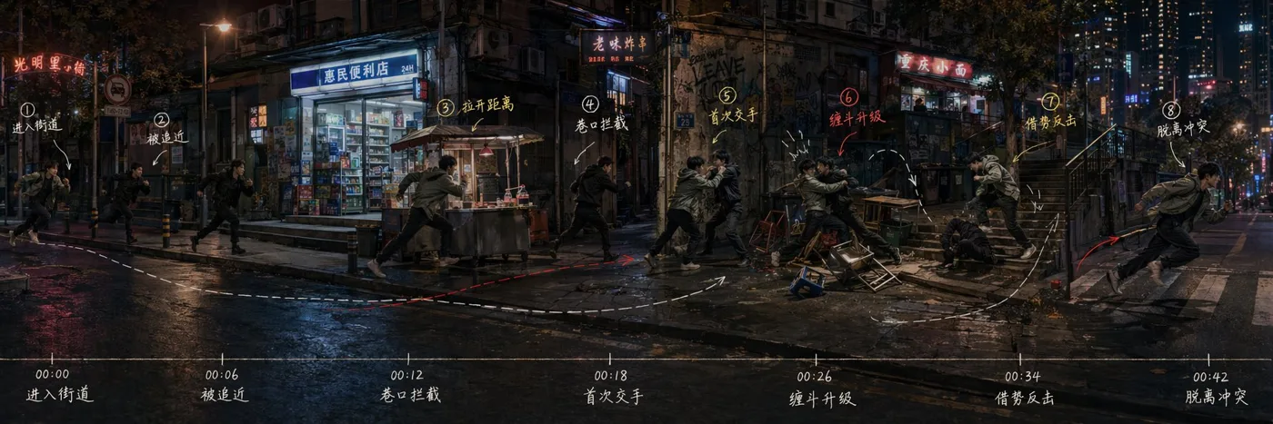 Ultra wide short drama scene storyboard — Sonra