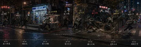Ultra wide short drama scene storyboard