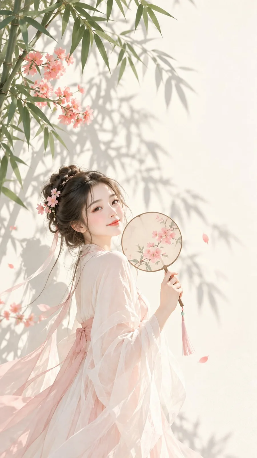 Oriental zen minimalist illustration summer woman — After