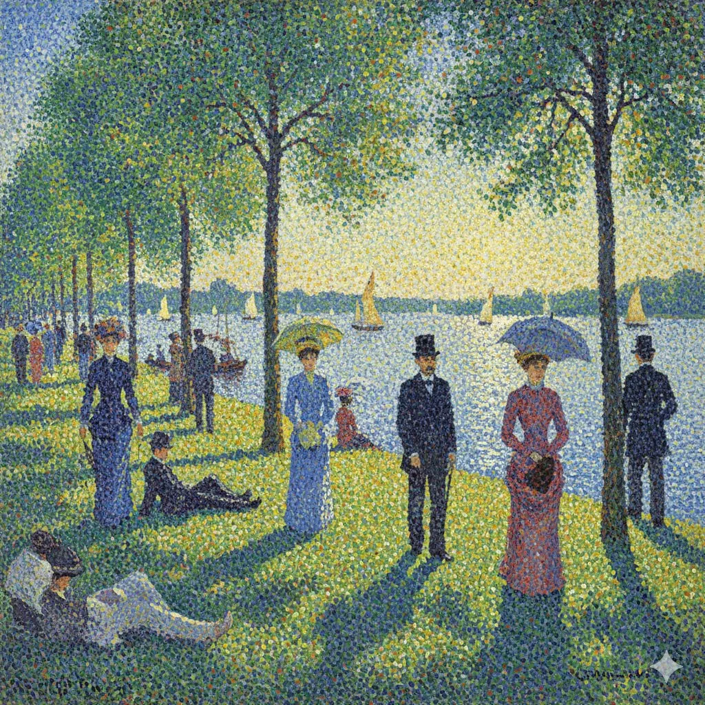 Colorful pointillism masterpiece — Sonra