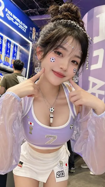 Sweet world cup football girl portrait