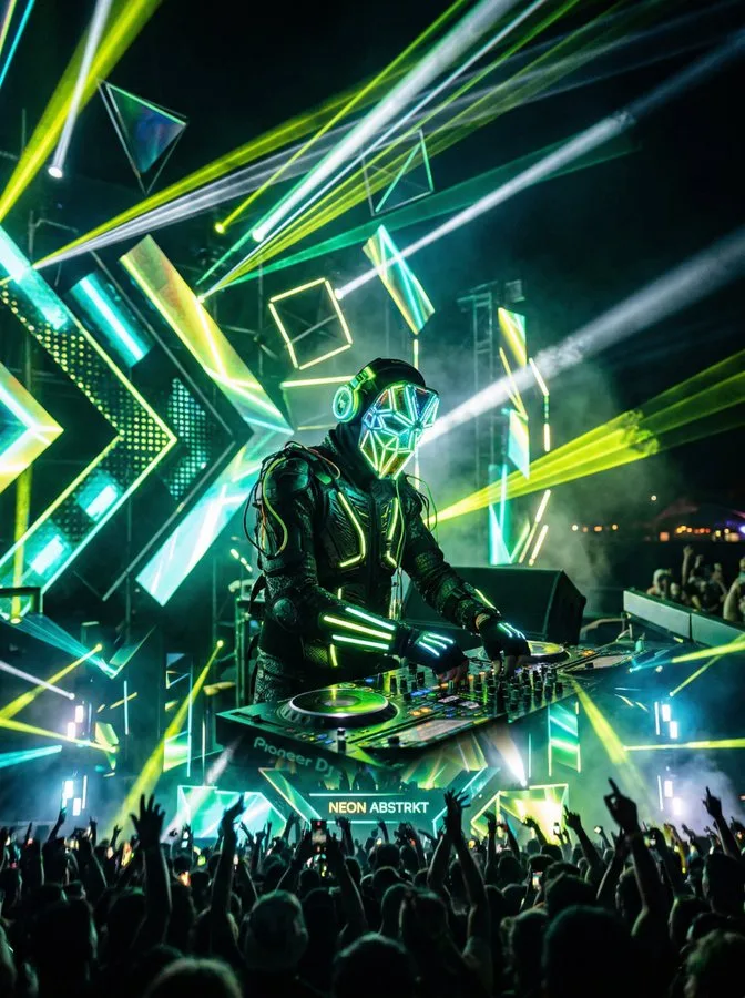 Neon lime minimalist dj — Sonra
