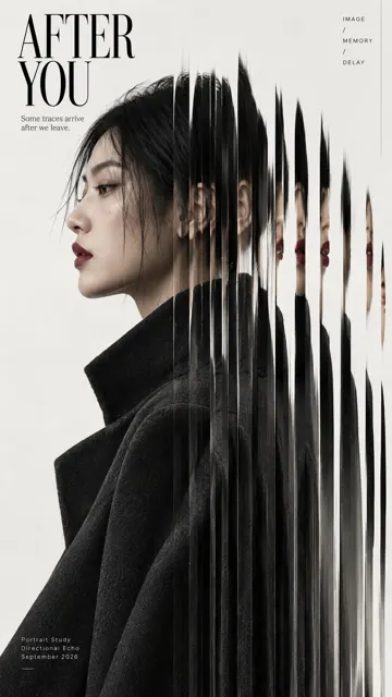 Premium fashion editorial slit scan portrait