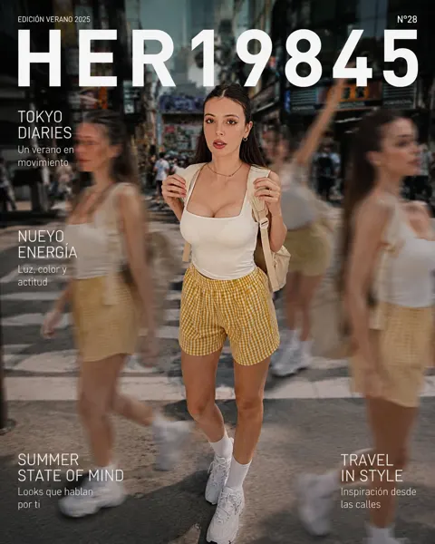 Ultra realistic minimalist fashion magazine cover motion effect
