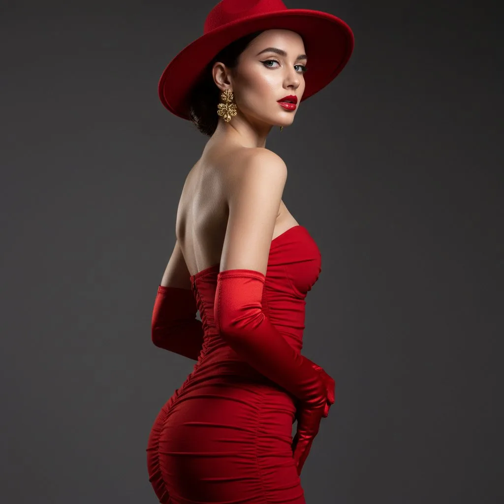 Dramatic red fashion shoot — After