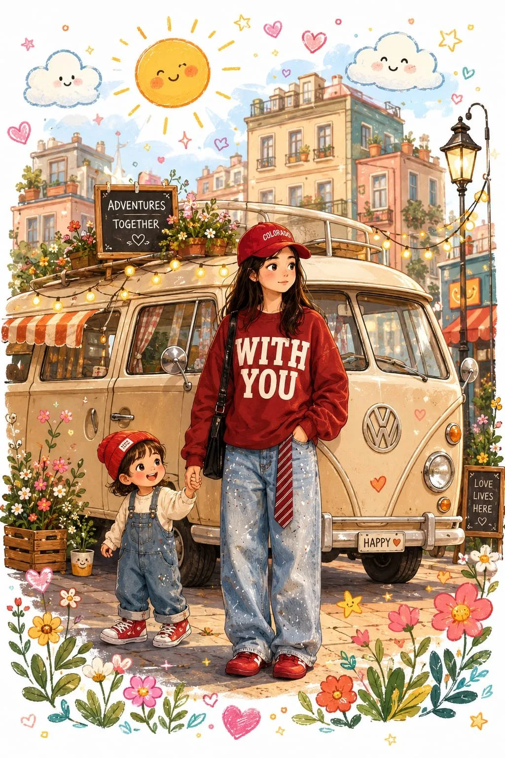 Heartwarming whimsical childrens storybook illustration — Sonra