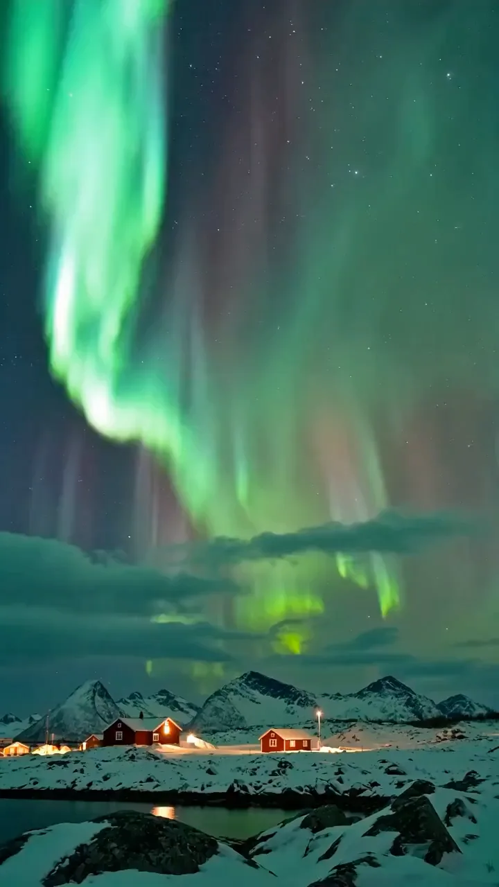 Healing eastern girl under arctic aurora — Sonra