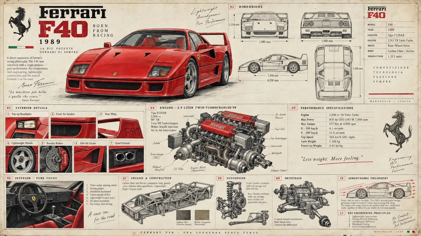 Vintage automotive engineering supercar poster — After