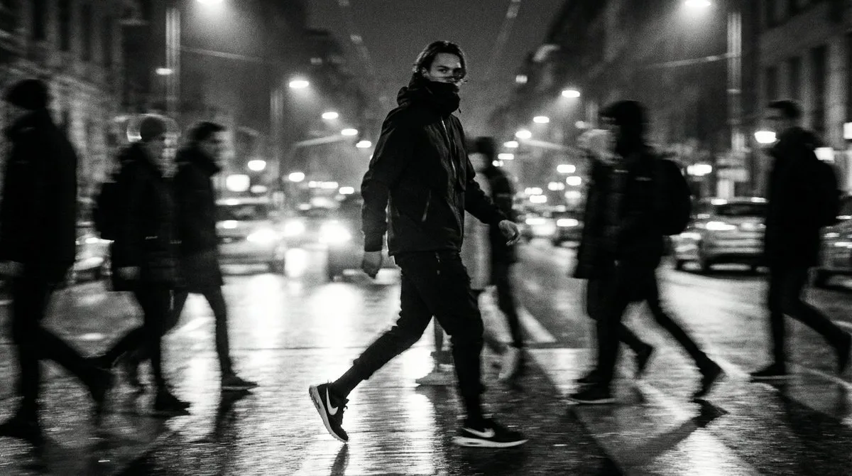 Rainy night mono fashion — After