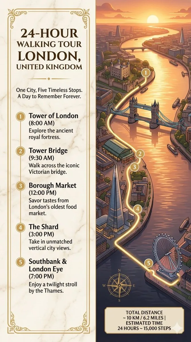 London 24h walking tour map — Sonra