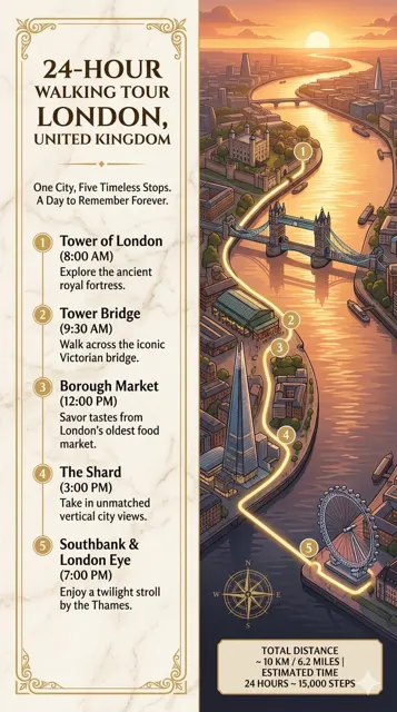 London 24h walking tour map