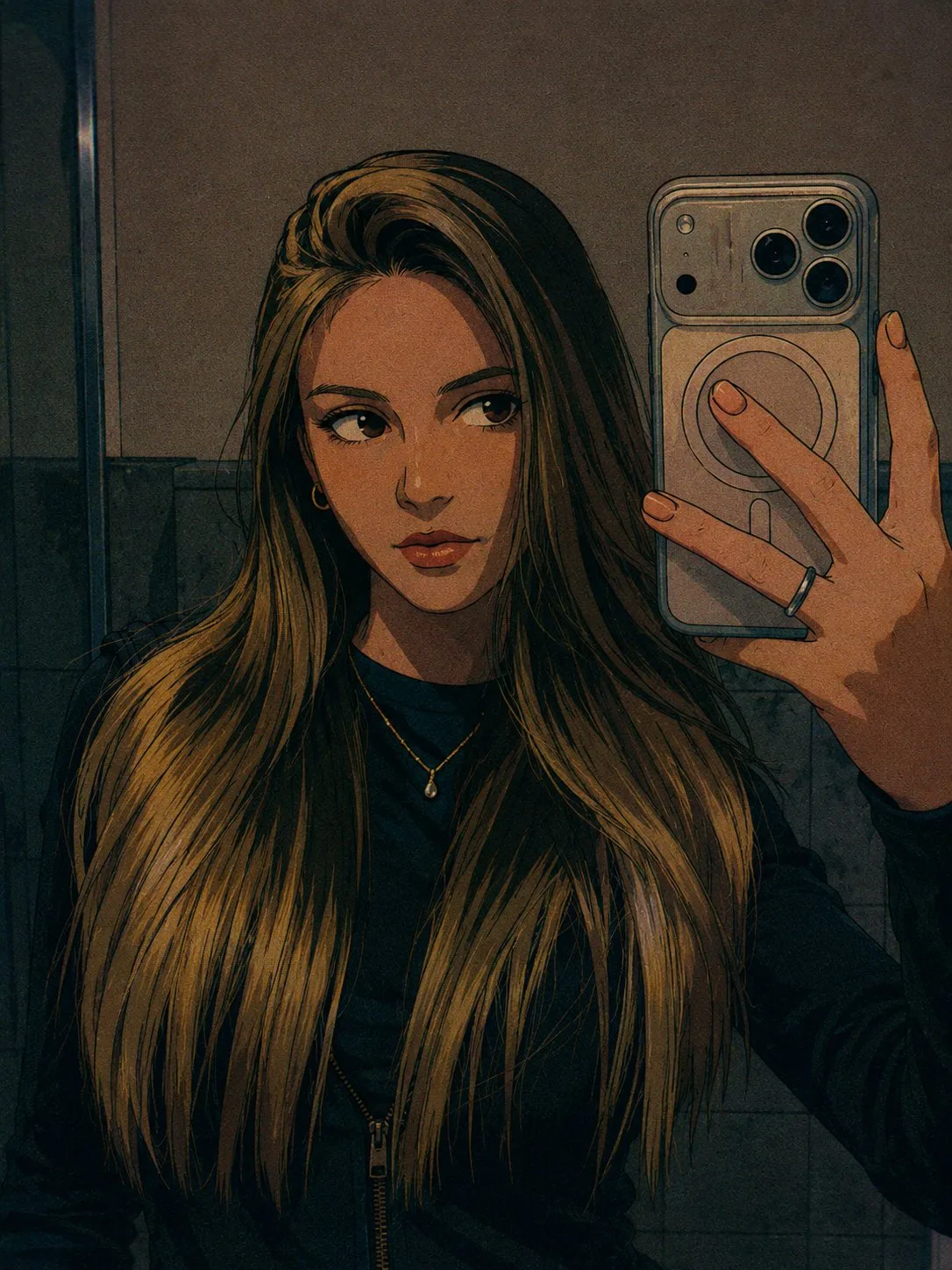 Retro 90s anime celluloid illustration — Sonra