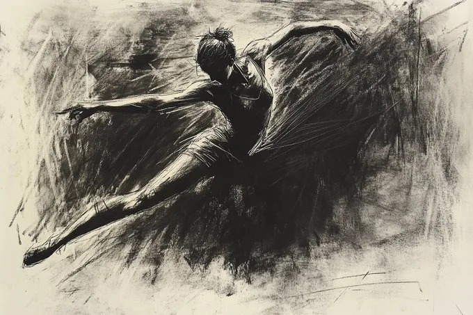 Charcoal raw elegant sketch — Sonra