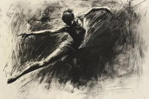 Charcoal raw elegant sketch