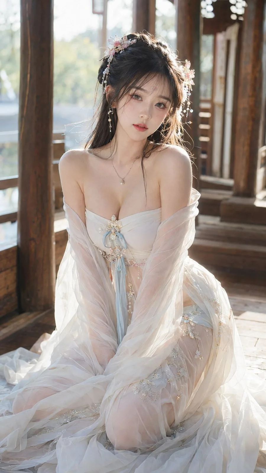 Ancient chinese xianxia dreamy portrait oriental woman — After