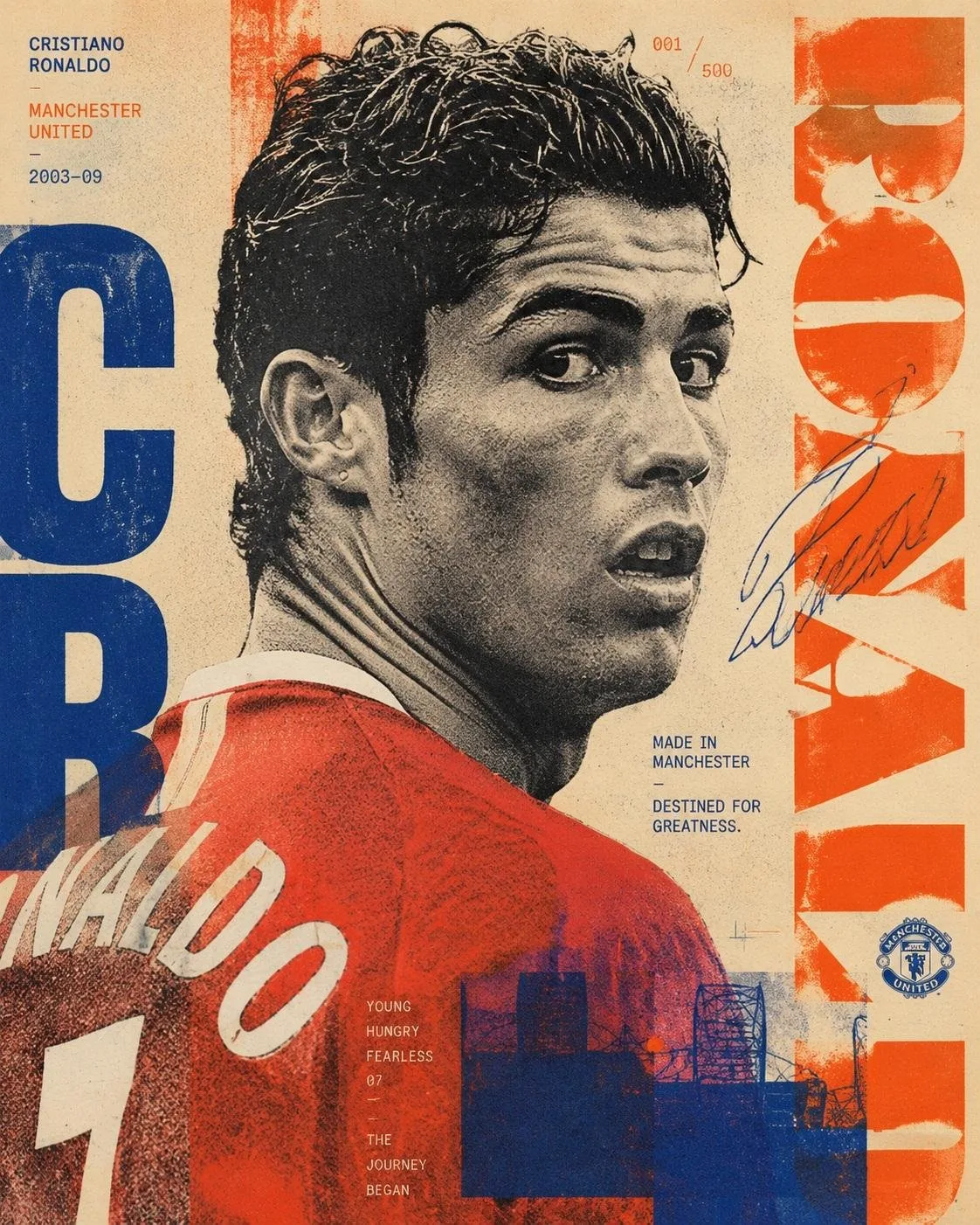 Cristiano ronaldo risograph art poster — Sonra