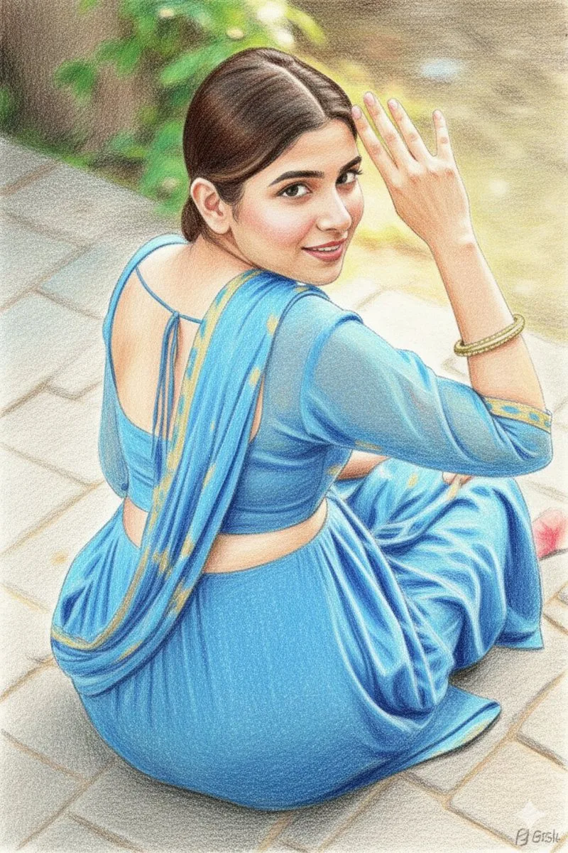 Warm healing colored pencil portrait — Sonra