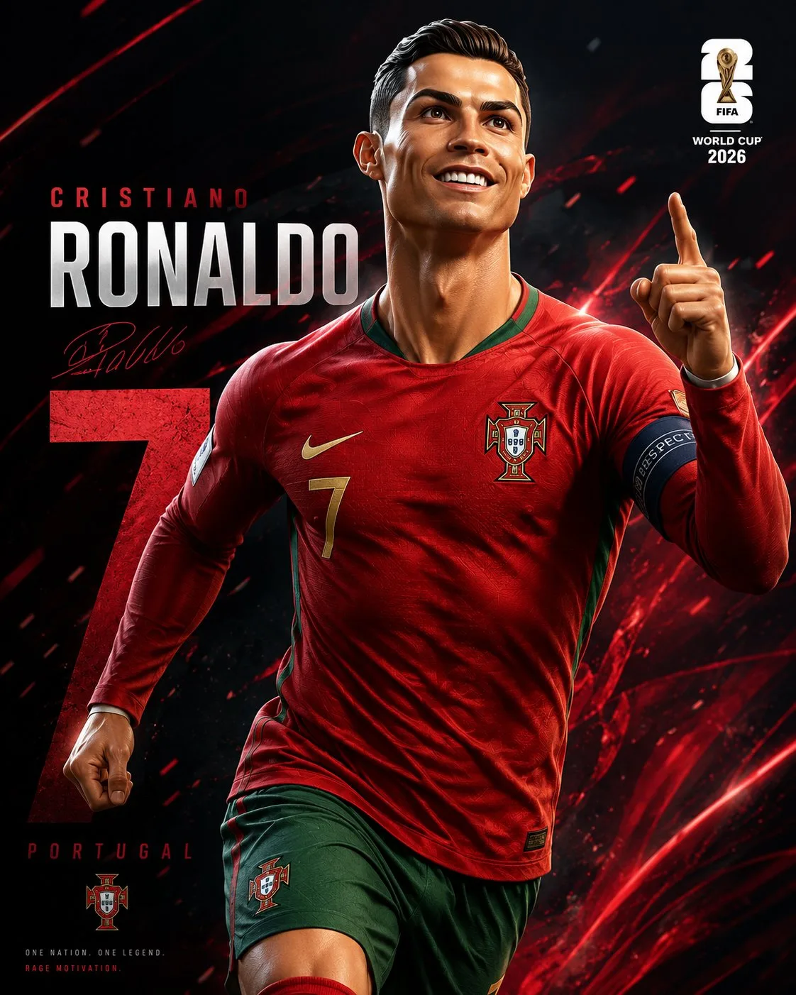 Pixar style 3d cartoon realistic sports character world cup poster — After