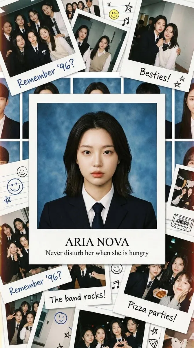 90s vintage high school yearbook collage — Sonra