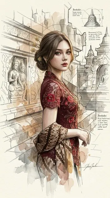 Expressive mixed media architectural concept art