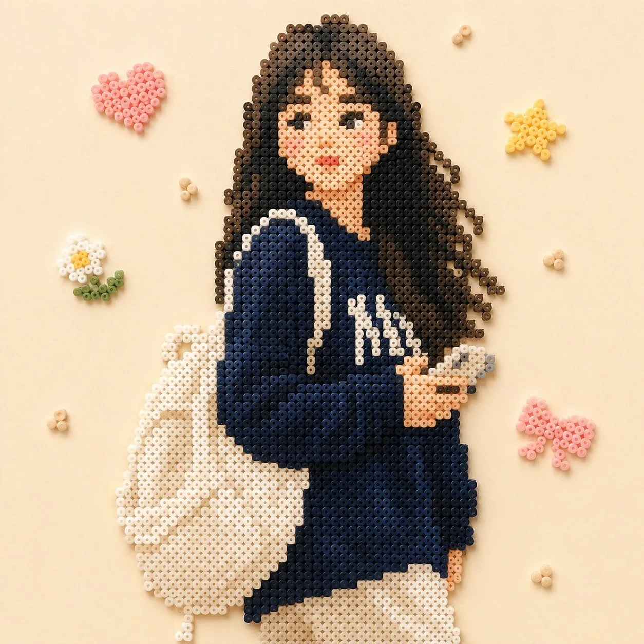 Perler bead style warm character — Sonra