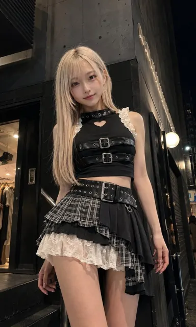 Japanese gothic punk idol night street