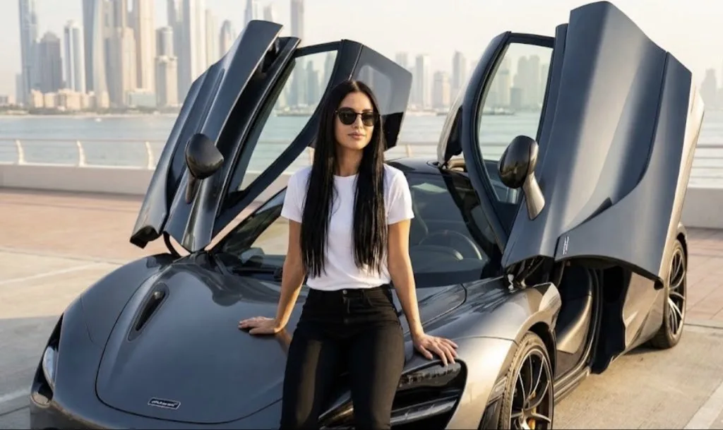 Dubai seaside mclaren stylish woman — Sonra