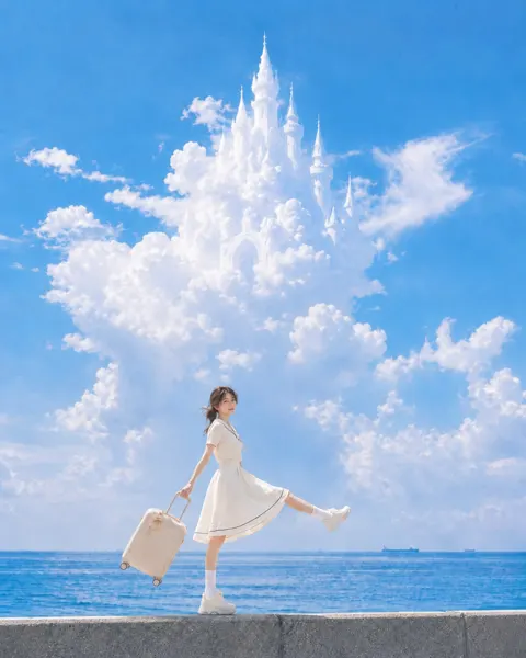 Step towards the cloud city summer photography