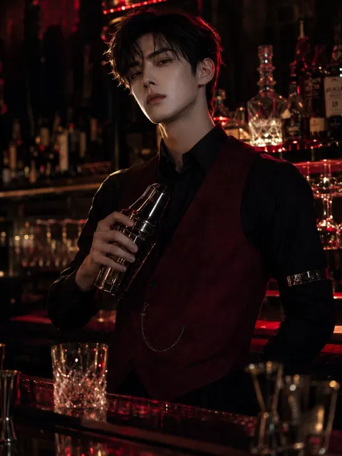 Late night bartender dangerous handsome style