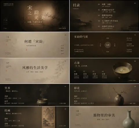 Minimalist song typeface traditional chinese culture aesthetic guide