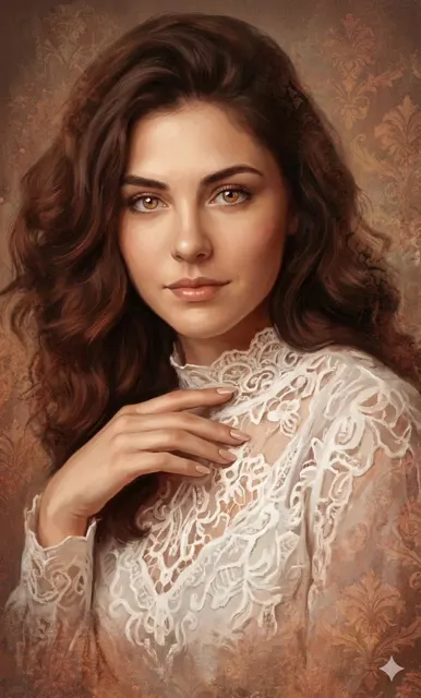 Vintage damask ethereal portrait