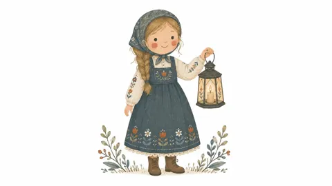 Scandinavian folk art painting style