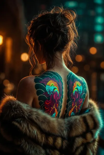Neon night tattoo fur