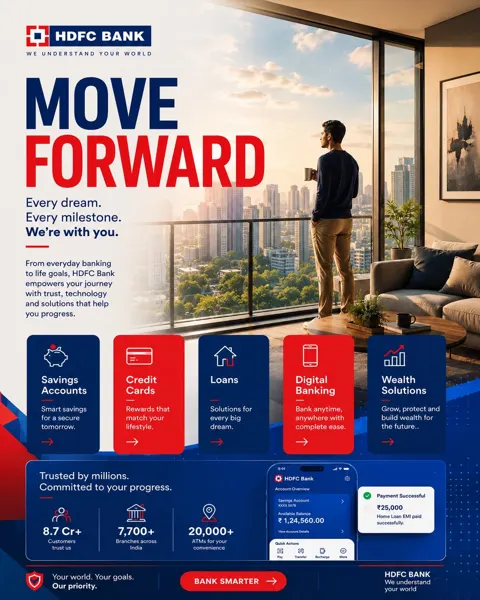 Hdfc bank premium social media branding prompt