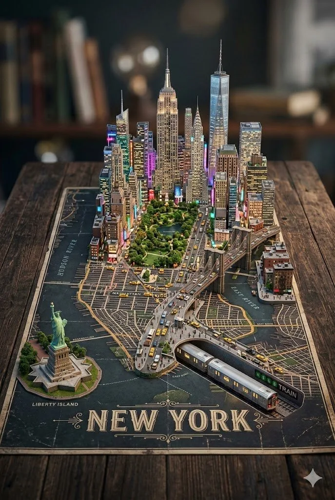 New york growing diorama — After