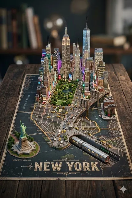 New york growing diorama