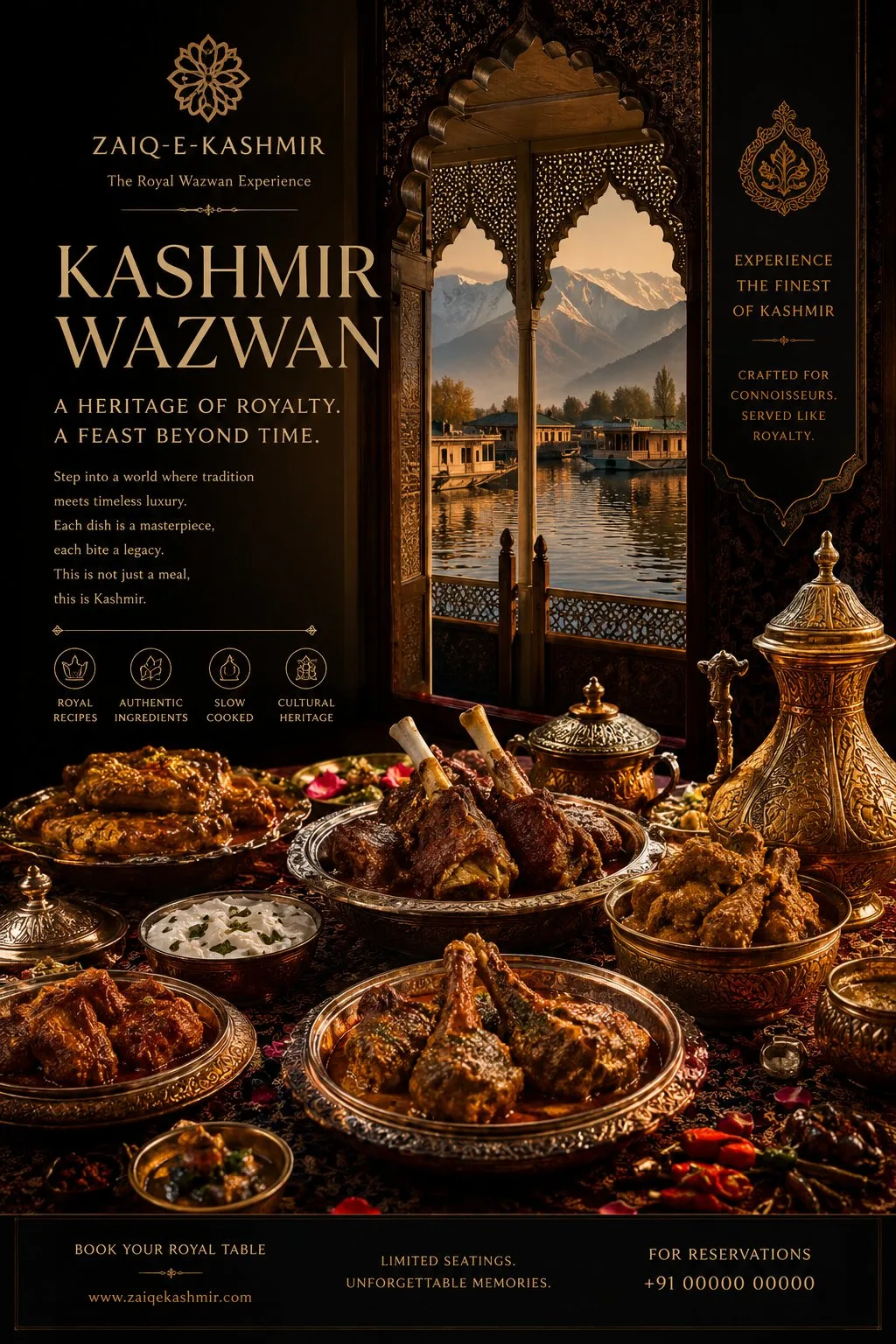 Ultra luxury cinematic kashmiri wazwan poster — After