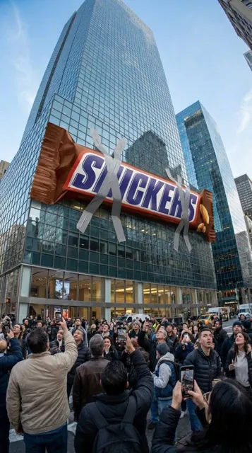 Product on skyscraper duct tape editorial photo
